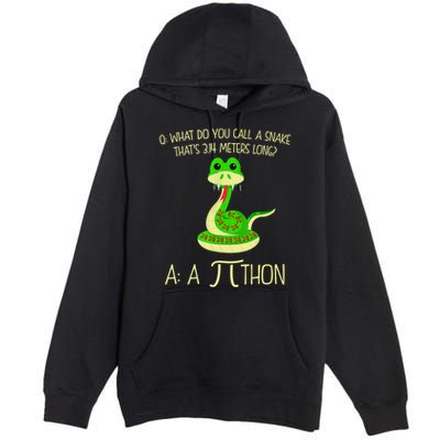 Python Pithon Pi Symbol Funny Math Teacher Premium Pullover Hoodie