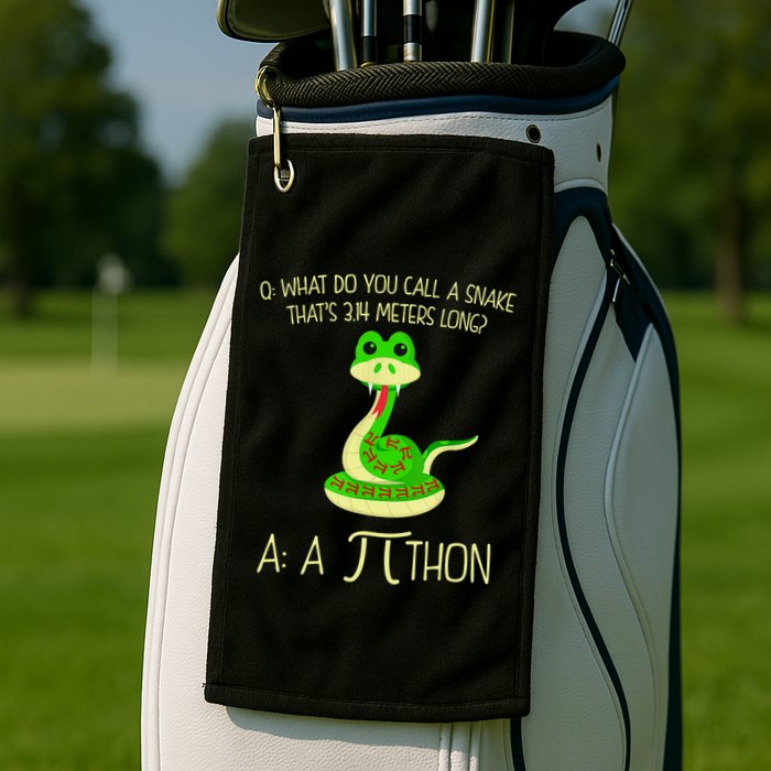 Python Pithon Pi Symbol Funny Math Teacher Golf Towel
