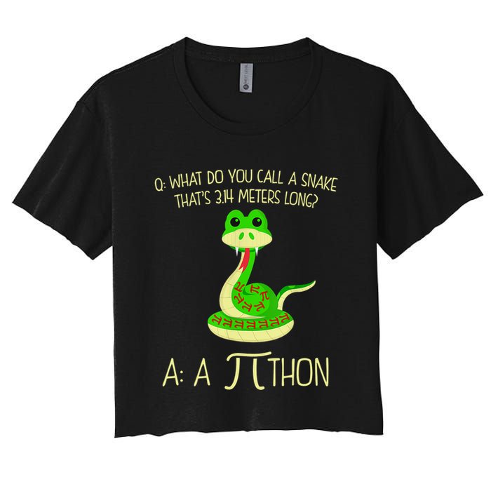 Python Pithon Pi Symbol Funny Math Teacher Crop Top