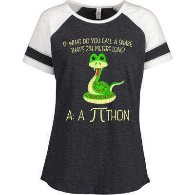 Python Pithon Pi Symbol Funny Math Teacher Enza Ladies Jersey Colorblock Tee