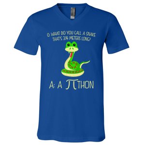 Python Pithon Pi Symbol Funny Math Teacher V-Neck T-Shirt