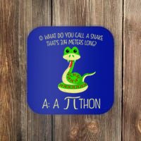 Python Pithon Pi Symbol Funny Math Teacher Coaster