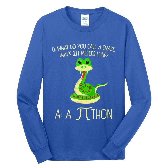 Python Pithon Pi Symbol Funny Math Teacher Tall Long Sleeve T-Shirt