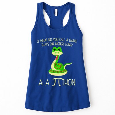 Python Pithon Pi Symbol Funny Math Teacher Women's Racerback Tank