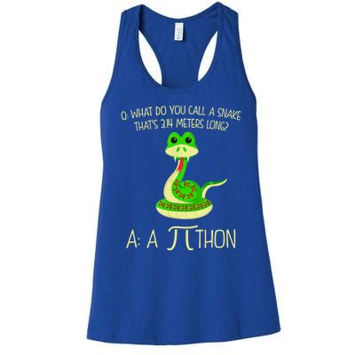 Python Pithon Pi Symbol Funny Math Teacher Women's Racerback Tank