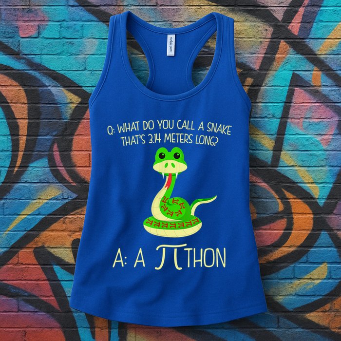 Python Pithon Pi Symbol Funny Math Teacher Womens Tank Top