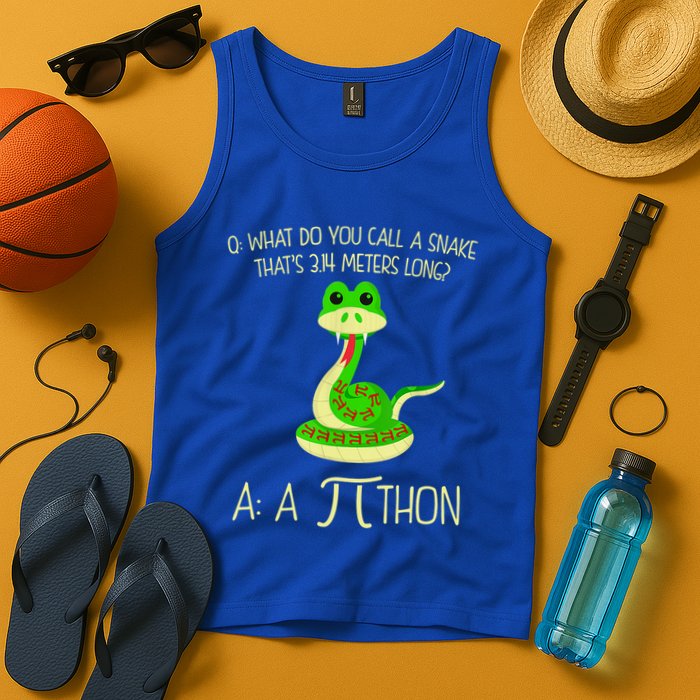 Python Pithon Pi Symbol Funny Math Teacher Tank Top