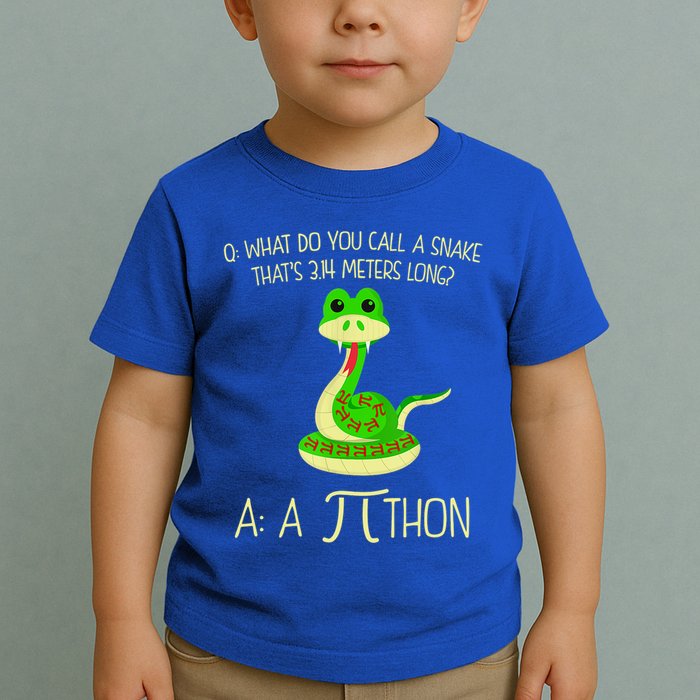 Python Pithon Pi Symbol Funny Math Teacher Toddler T-Shirt
