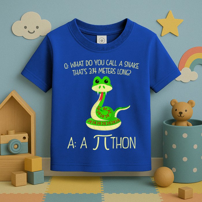 Python Pithon Pi Symbol Funny Math Teacher Toddler T-Shirt