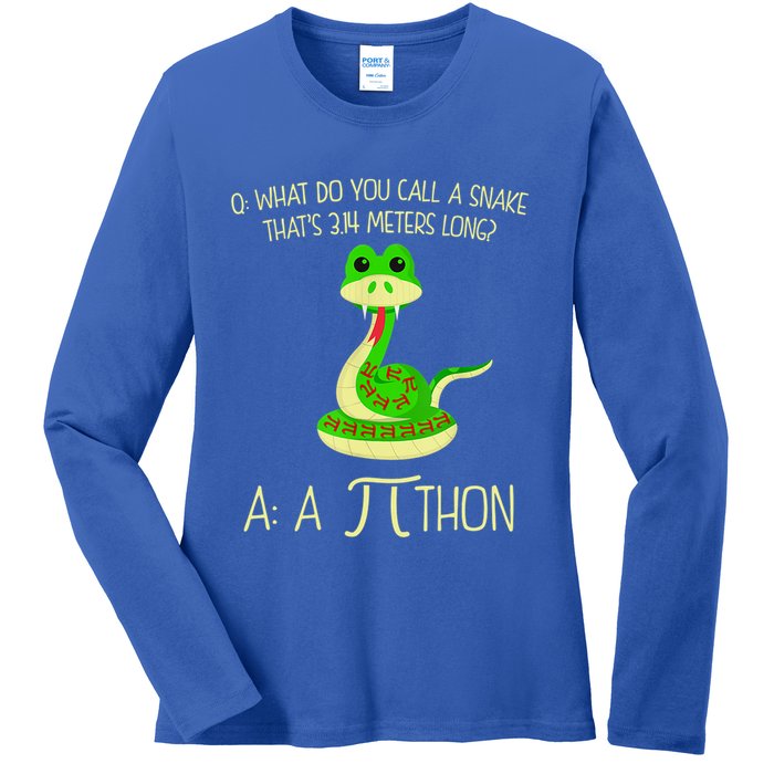 Python Pithon Pi Symbol Funny Math Teacher Ladies Long Sleeve Shirt