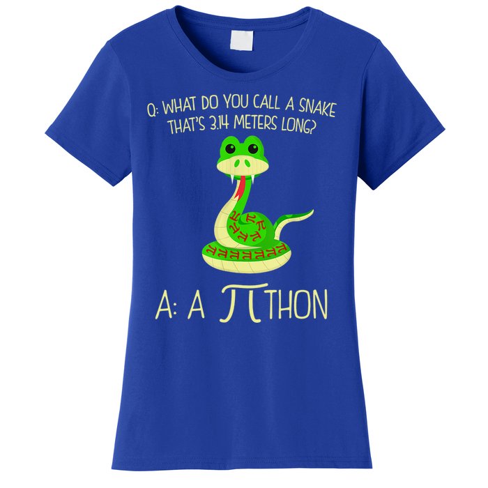 Python Pithon Pi Symbol Funny Math Teacher Women's T-Shirt