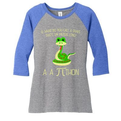 Python Pithon Pi Symbol Funny Math Teacher Women's Tri-Blend 3/4-Sleeve Raglan Shirt