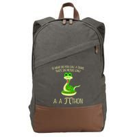 Python Pithon Pi Symbol Funny Math Teacher Cotton Canvas Backpack