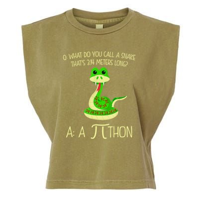 Python Pithon Pi Symbol Funny Math Teacher Garment-Dyed Women's Muscle Tee