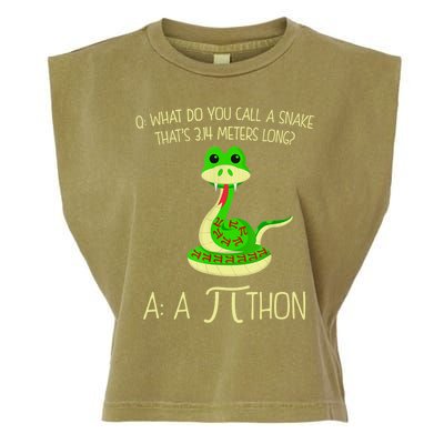 Python Pithon Pi Symbol Funny Math Teacher Garment-Dyed Women's Muscle Tee