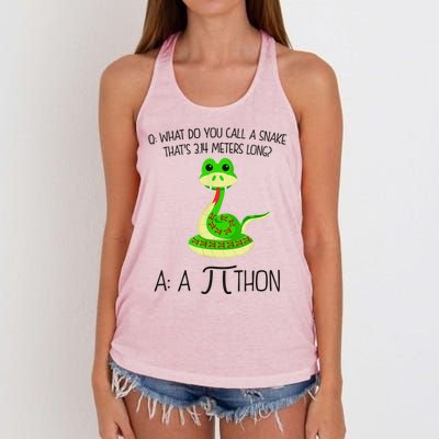 Python Pithon Pi Symbol Funny Math Teacher Women's Knotted Racerback Tank