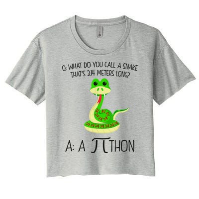 Python Pithon Pi Symbol Funny Math Teacher Women's Crop Top Tee