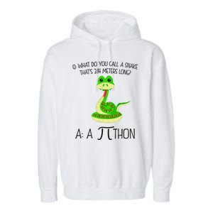 Python Pithon Pi Symbol Funny Math Teacher Garment-Dyed Fleece Hoodie