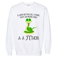 Python Pithon Pi Symbol Funny Math Teacher Garment-Dyed Sweatshirt