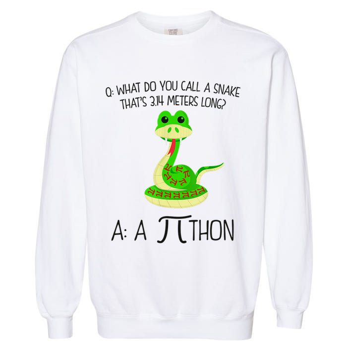 Python Pithon Pi Symbol Funny Math Teacher Garment-Dyed Sweatshirt