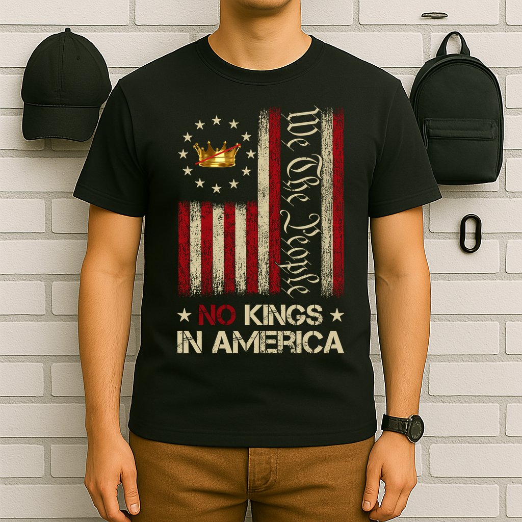 Patriotic Pro-Democracy Protest No Kings In America T-Shirt
