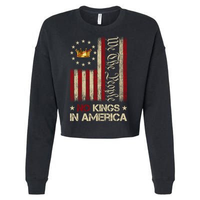 Patriotic Pro-Democracy Protest No Kings In America Cropped Pullover Crew
