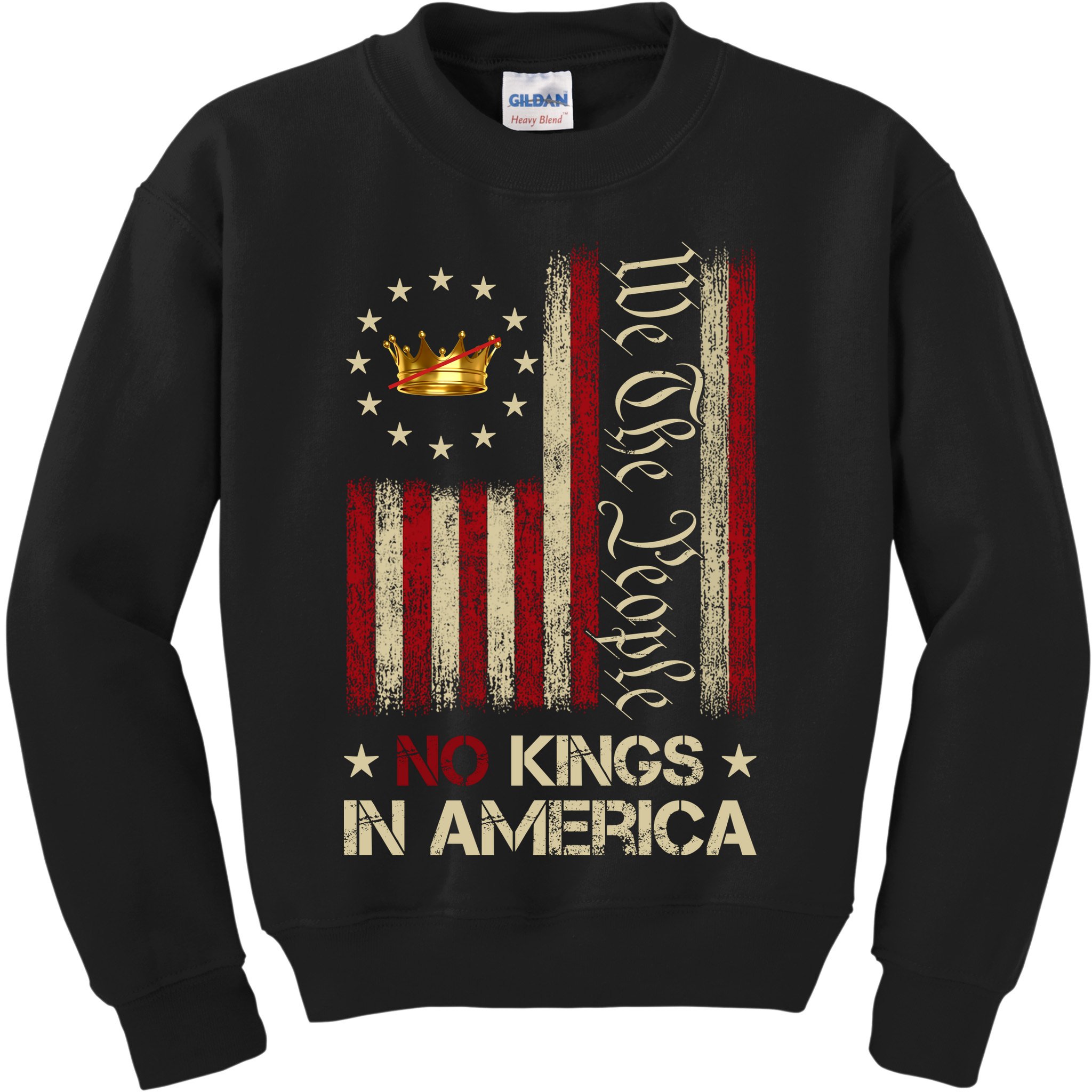 Patriotic Pro-Democracy Protest No Kings In America Kids Sweatshirt