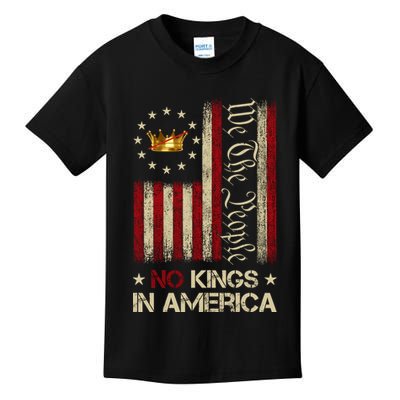 Patriotic Pro-Democracy Protest No Kings In America Kids T-Shirt