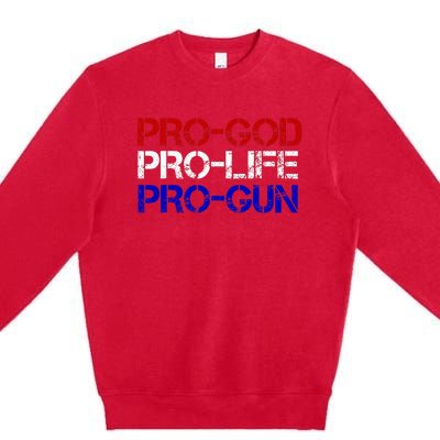 Progod Prolife Progun Conservative Premium Crewneck Sweatshirt