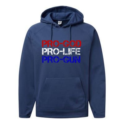 Progod Prolife Progun Conservative Performance Fleece Hoodie