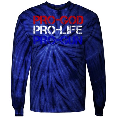 Progod Prolife Progun Conservative Tie-Dye Long Sleeve Shirt