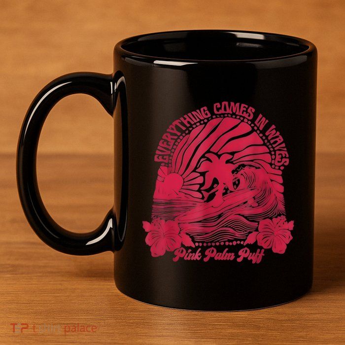 Palm Puff 11oz C Handle Ceramic Mug