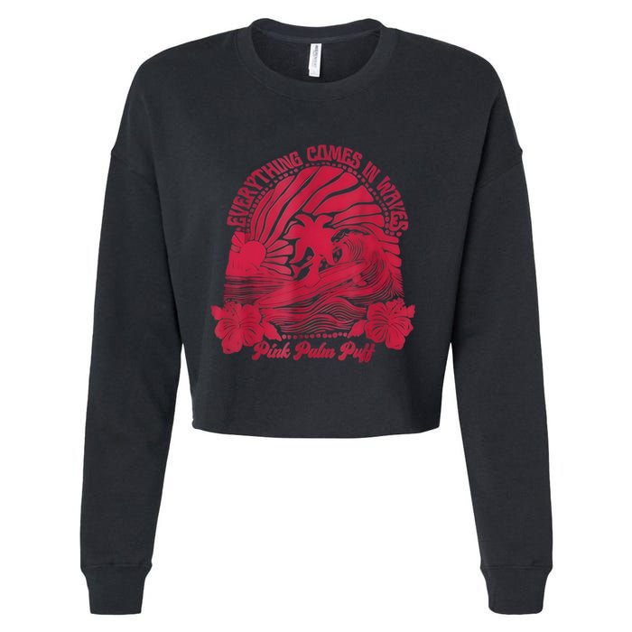 Palm Puff Cropped Pullover Crew