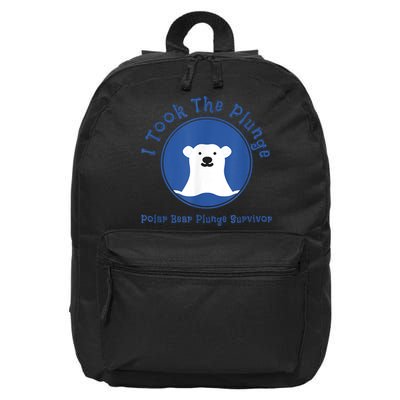 Polar Plunge Polar Bear I Took The Plunge 16 in Basic Backpack