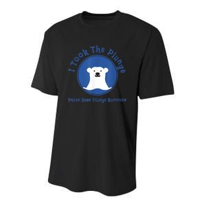 Polar Plunge Polar Bear I Took The Plunge Youth Performance Sprint T-Shirt