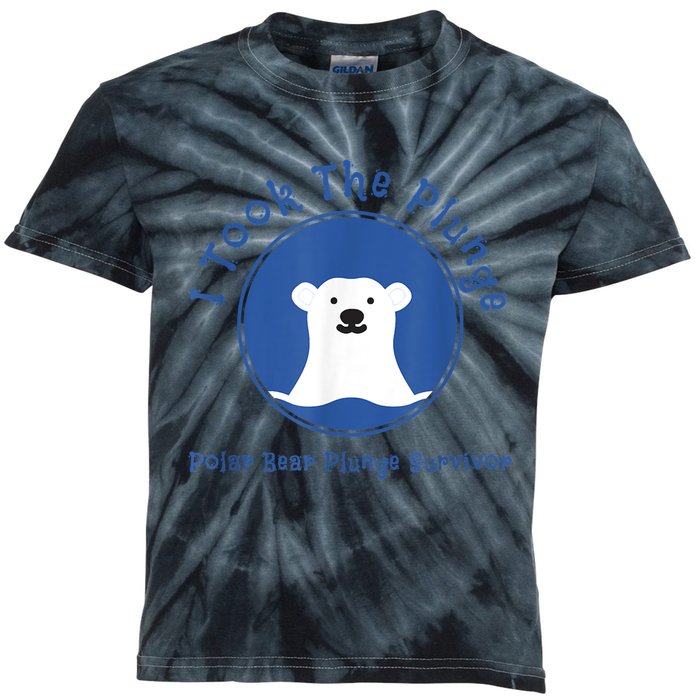 Polar Plunge Polar Bear I Took The Plunge Kids Tie-Dye T-Shirt