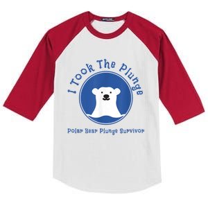 Polar Plunge Polar Bear I Took The Plunge Kids Colorblock Raglan Jersey