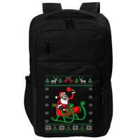 Ping Pong Player Santa Claus Table Tennis Ugly Christmas Impact Tech Backpack