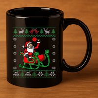 Ping Pong Player Santa Claus Table Tennis Ugly Christmas 11oz C Handle Ceramic Mug