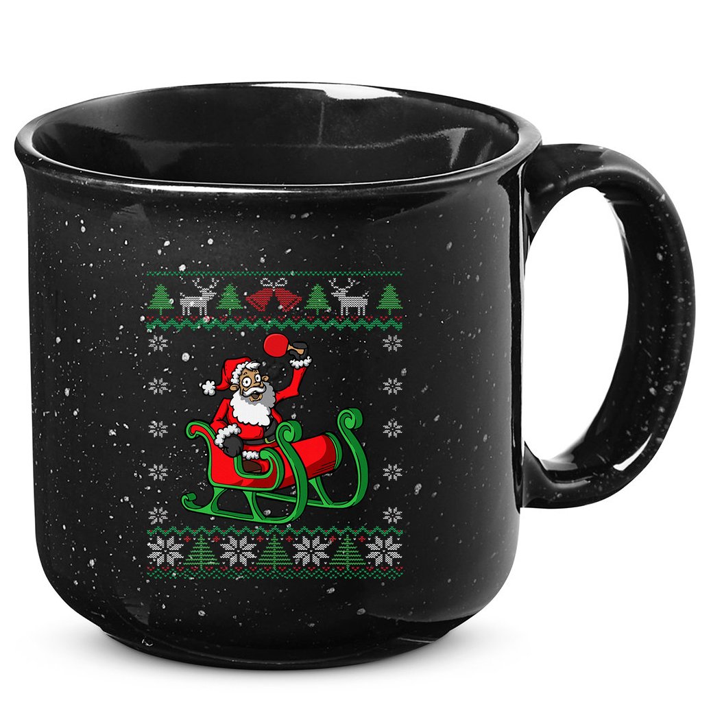 Ping Pong Player Santa Claus Table Tennis Ugly Christmas 15oz Campfire Ceramic Mug