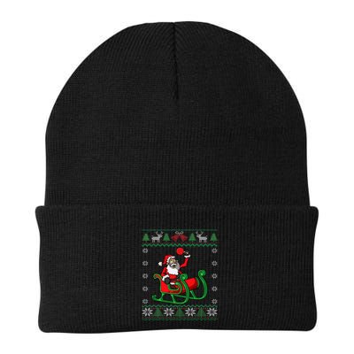 Ping Pong Player Santa Claus Table Tennis Ugly Christmas Beanie