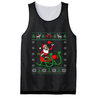 Ping Pong Player Santa Claus Table Tennis Ugly Christmas Mesh Reversible Basketball Jersey Tank