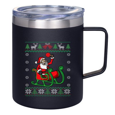 Ping Pong Player Santa Claus Table Tennis Ugly Christmas 12oz Stainless Steel Coffee Mug