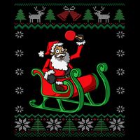 Ping Pong Player Santa Claus Table Tennis Ugly Christmas Magnet