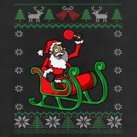 Ping Pong Player Santa Claus Table Tennis Ugly Christmas Golf Towel