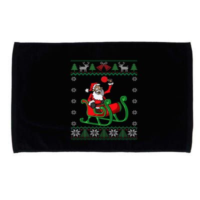 Ping Pong Player Santa Claus Table Tennis Ugly Christmas Microfiber Hand Towel