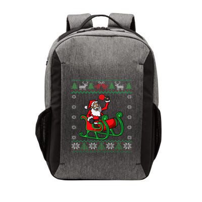 Ping Pong Player Santa Claus Table Tennis Ugly Christmas Vector Backpack
