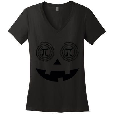 Pumpkin Pi Pie Funny Math Pun Thanksgiving Halloween Costume Women's V-Neck T-Shirt