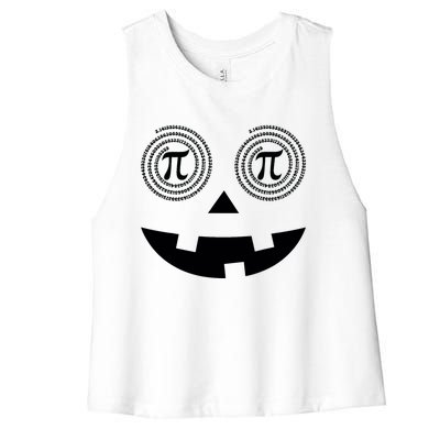 Pumpkin Pi Pie Funny Math Pun Thanksgiving Halloween Costume Women's Racerback Cropped Tank