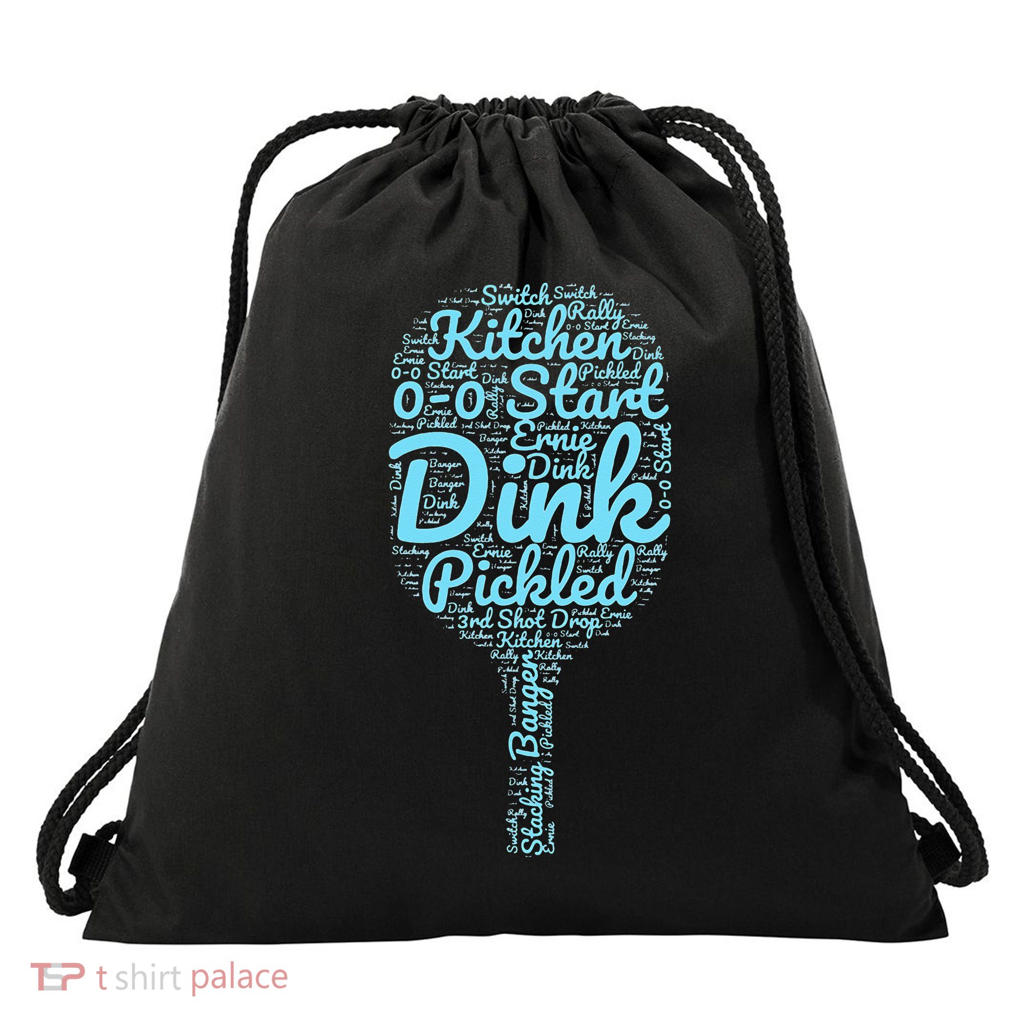 Pickleball Phrases Pickleball Drawstring Bag